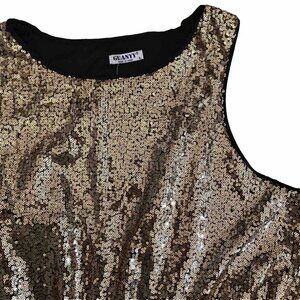 Guanyy Sequin Gold Tank XL Disco Rave